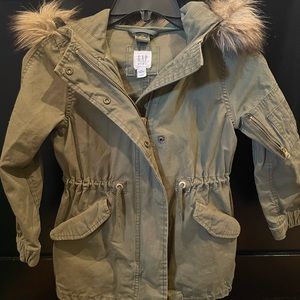 Gap Size 8 girls jacket with removable faux fur vest